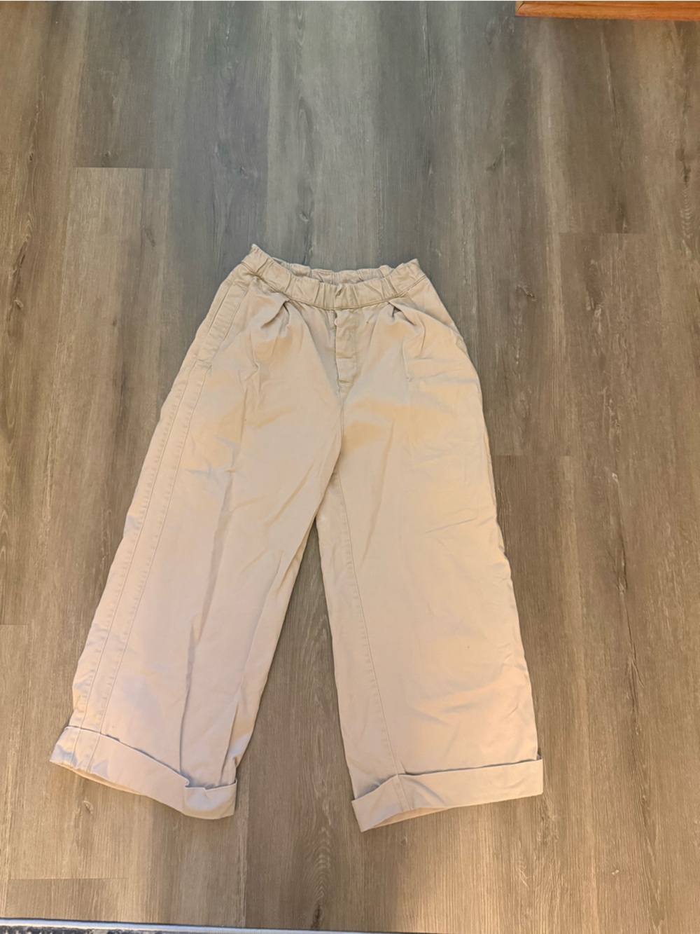 Free people cream wide-leg pants